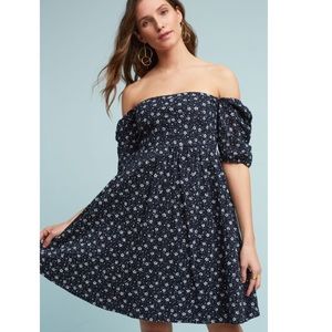 Anthropologie Maeve Dress Navy White S10 NWT